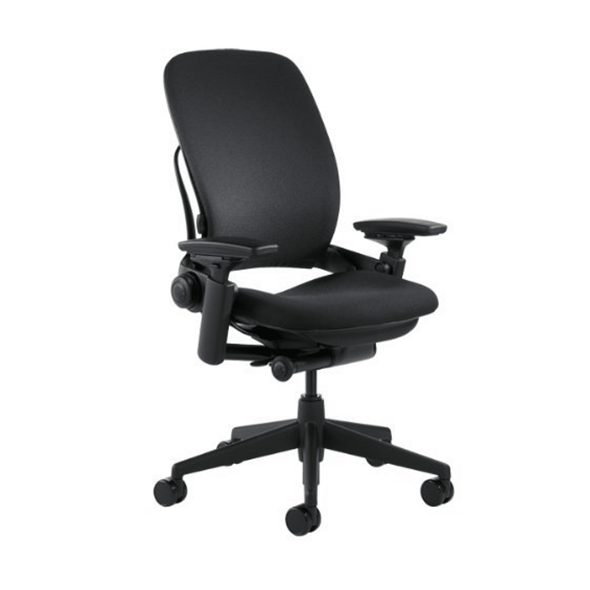Steelcase Leap chair V2  | Black | Fabric Fully Adjustable Tilt Tension 4 Way Adjustable Arms - chairorama